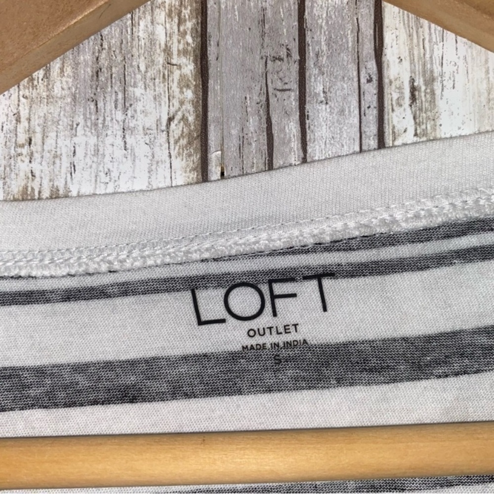 Loft White Stripe Tie Bottom Tee - Picture 5 of 5